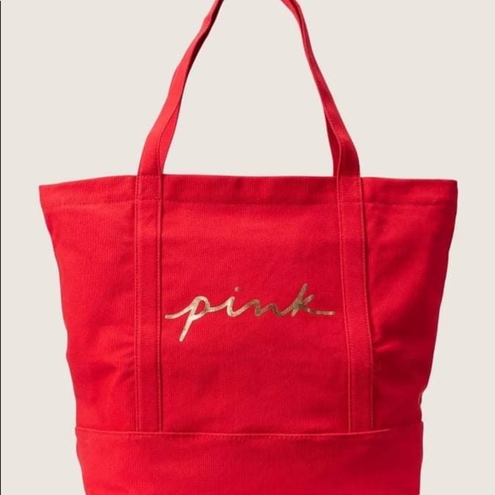 PINK canvas tote NWT